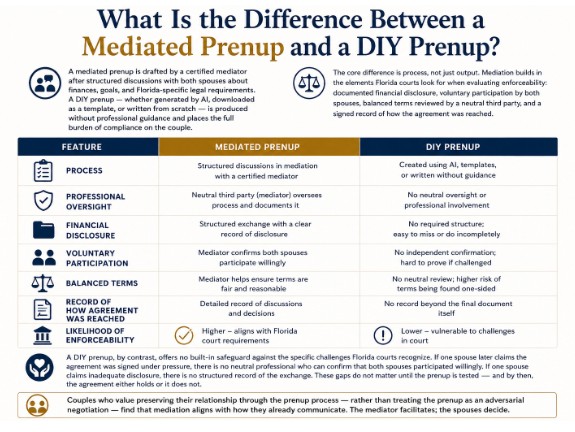 What Is the Difference Between a Mediated Prenup and a DIY Prenup?